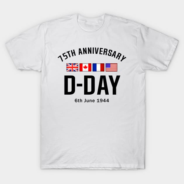 D-Day 75 Year Anniversary T-Shirt by SeattleDesignCompany